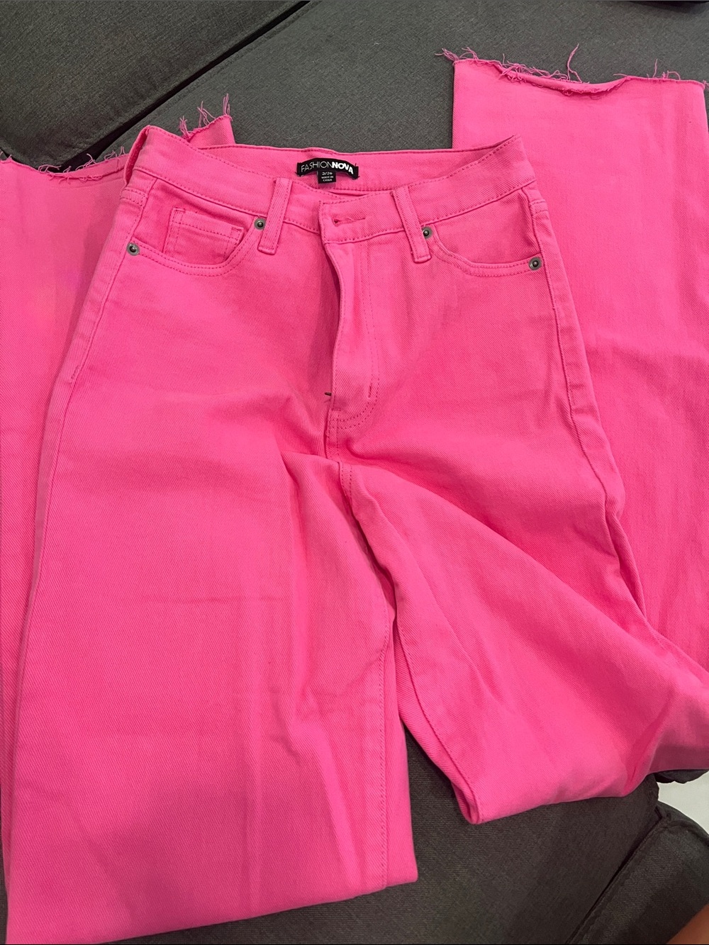 Fashion Nova High Rise Jeans - Hot Pink